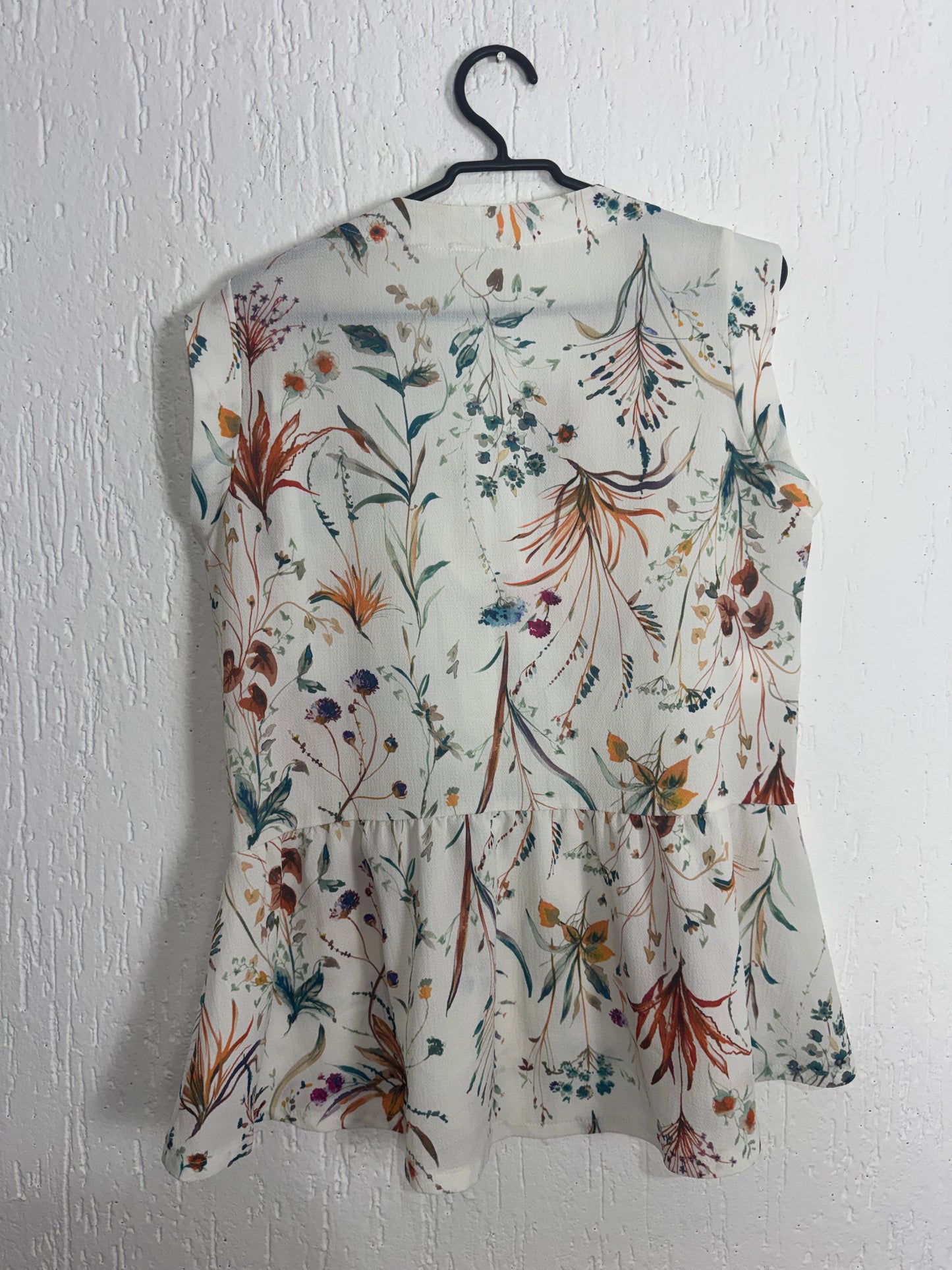 Blusa Floral Peplum Off-White