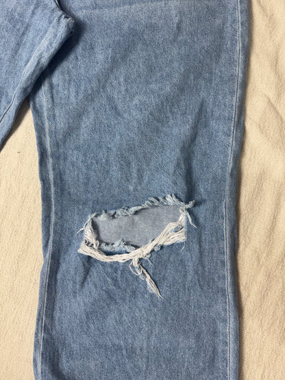 Calça Jeans Wide Leg Destroyd
