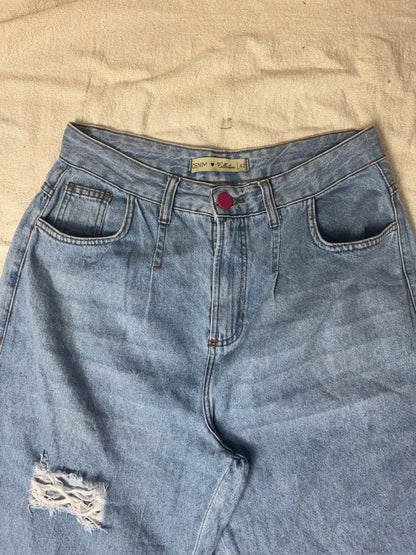 Calça Jeans Wide Leg Destroyd