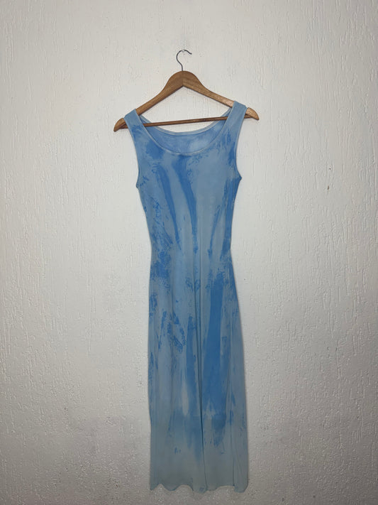Vestido Midi Tie-Dye Azul