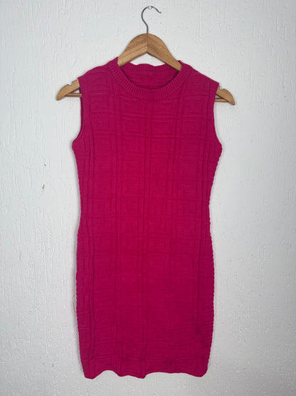 Vestido Midi Canelado Pink