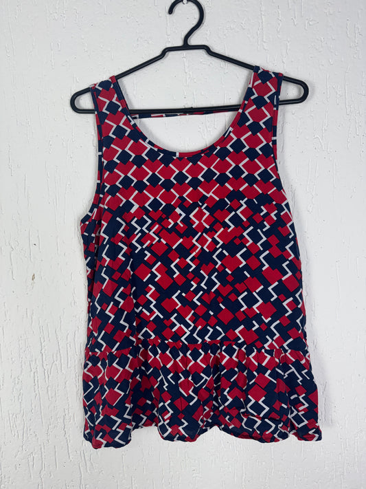 Regata Peplum Alças Médias Geométrica