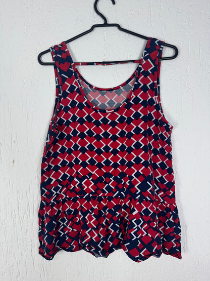 Regata Peplum Alças Médias Geométrica