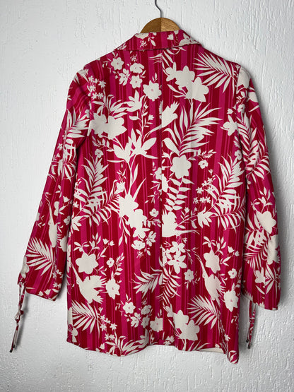 Blazer Floral Tropical Vermelho e Pink
