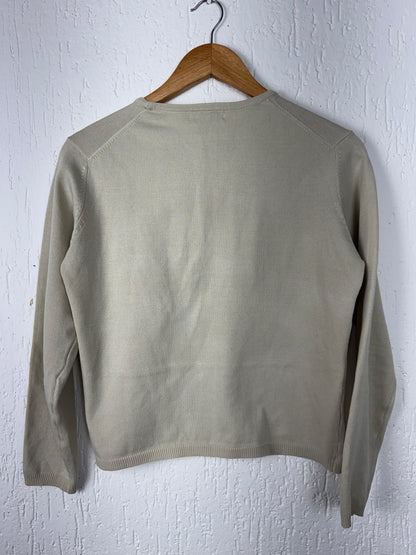 Suéter Tricot Bege Claro Básico Azfor Tricot