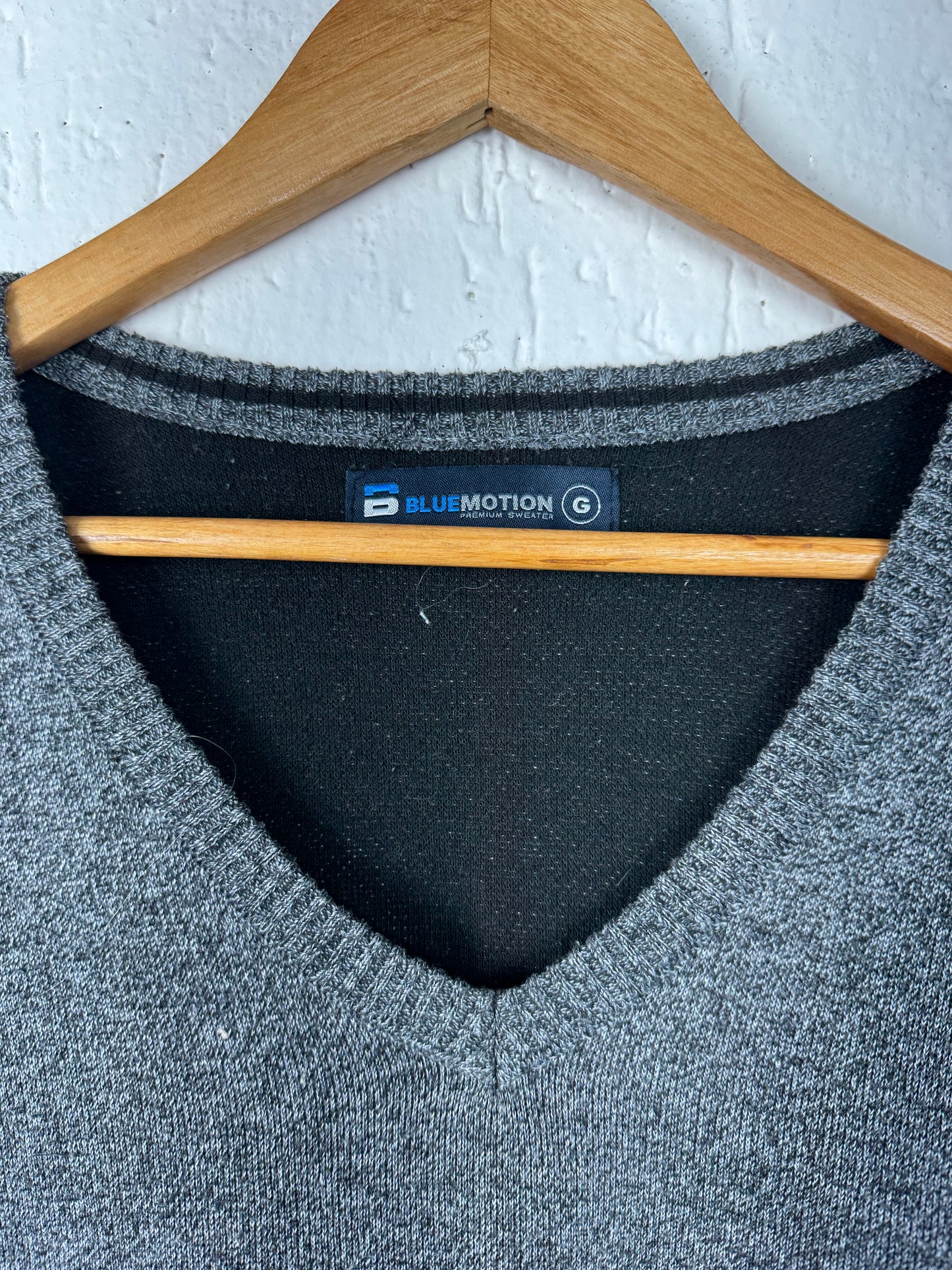 Suéter Tricot Cinza Mescla Decote V Bluemotion