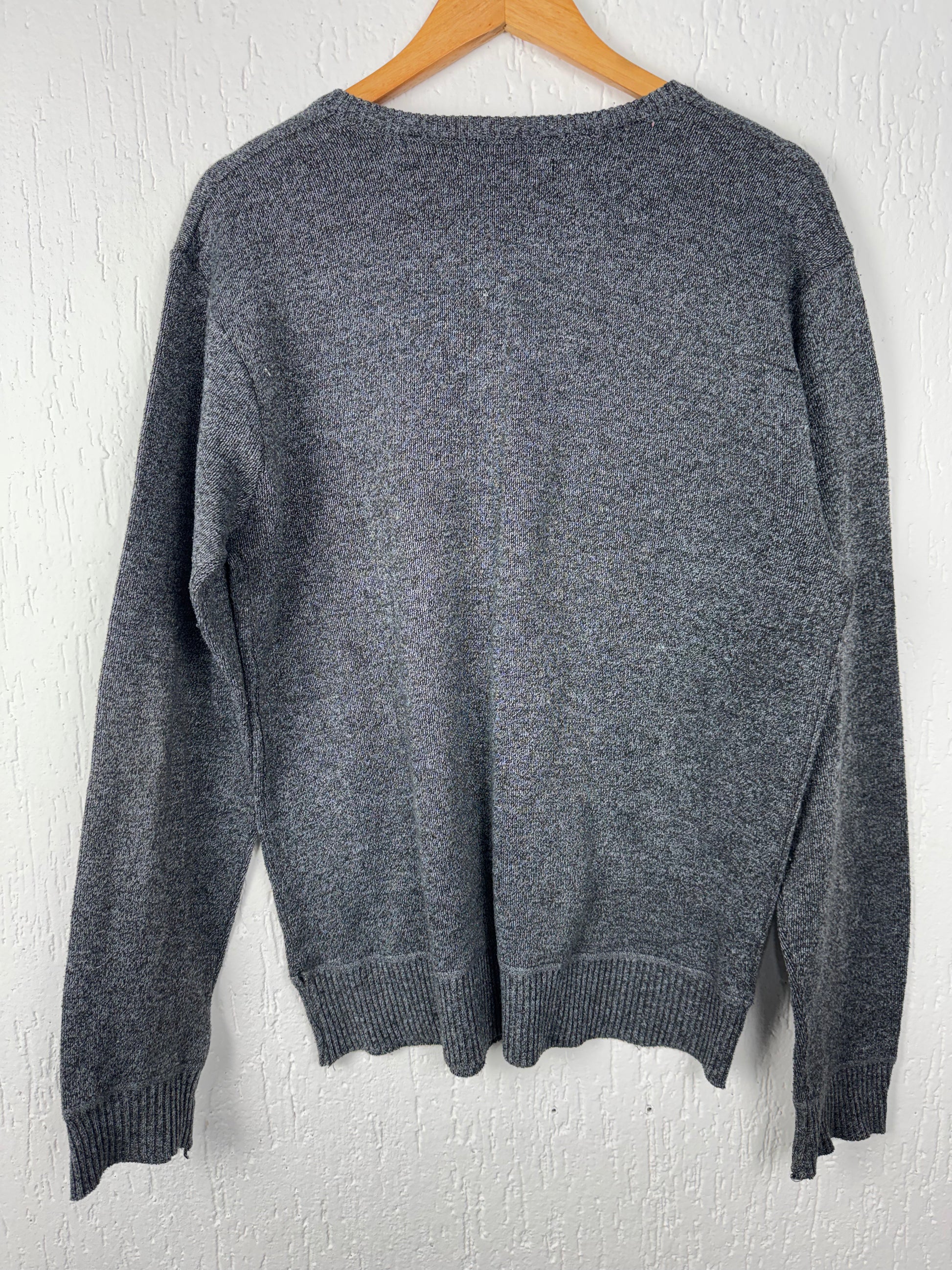 Suéter Tricot Cinza Mescla Decote V Bluemotion