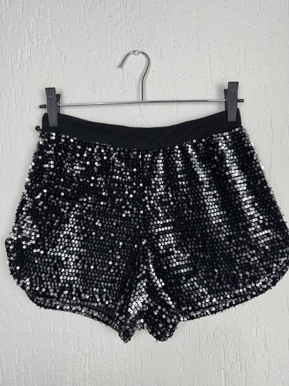 Short Paetê Preto Clockhouse Cintura