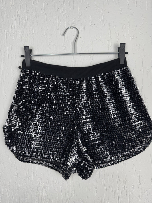 Short Paetê Preto Clockhouse Cintura