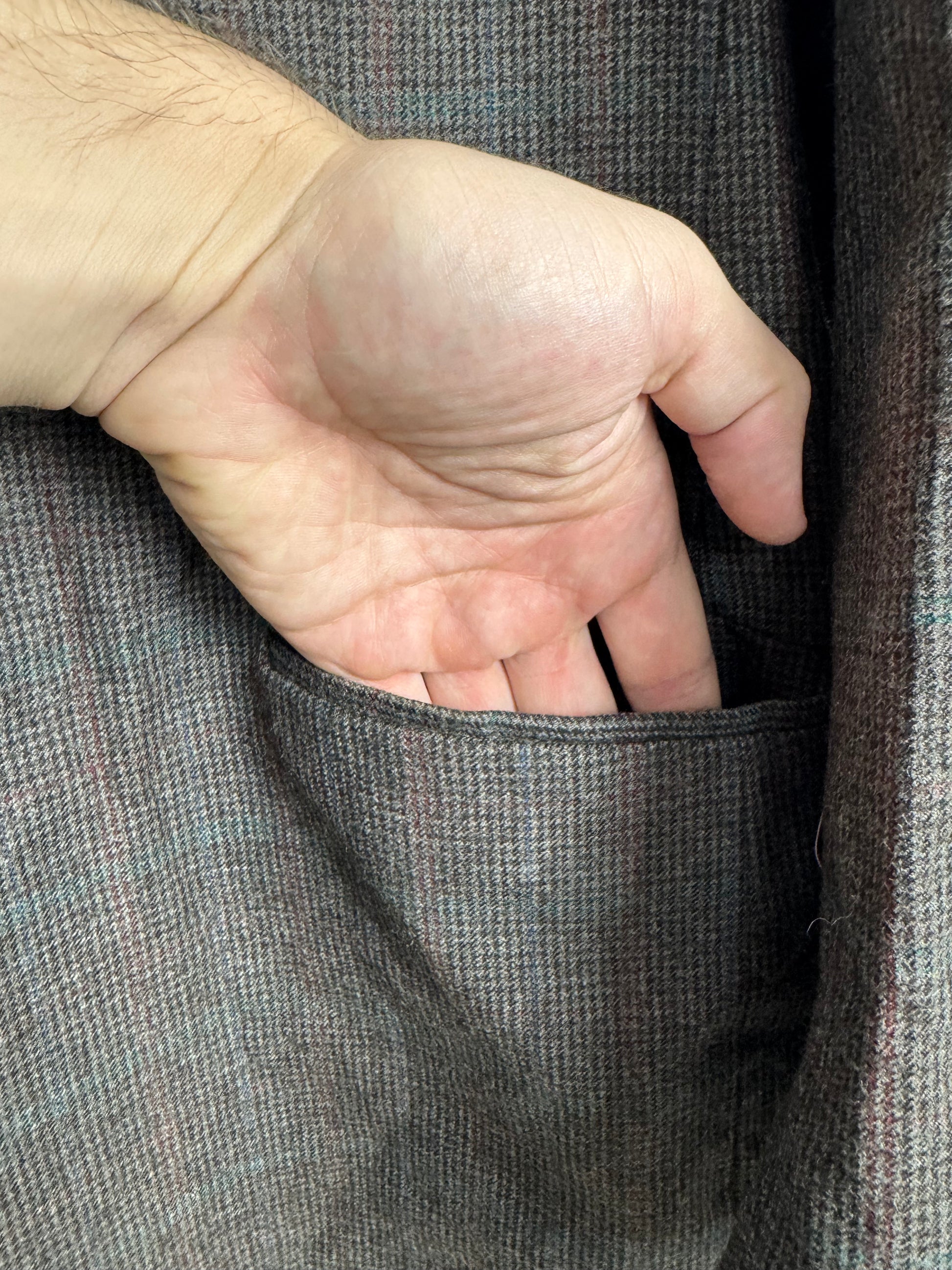 Blazer Alfaiataria Vintage Tweed Cinza Xadrez Lã Masculino