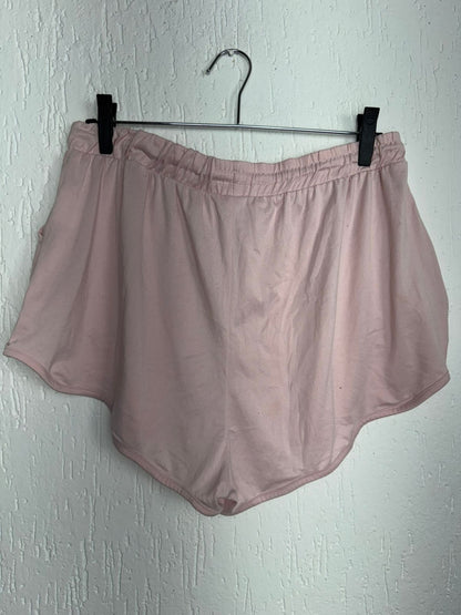 Short Moletinho Confort Rosa Claro com Elástico e Amarração