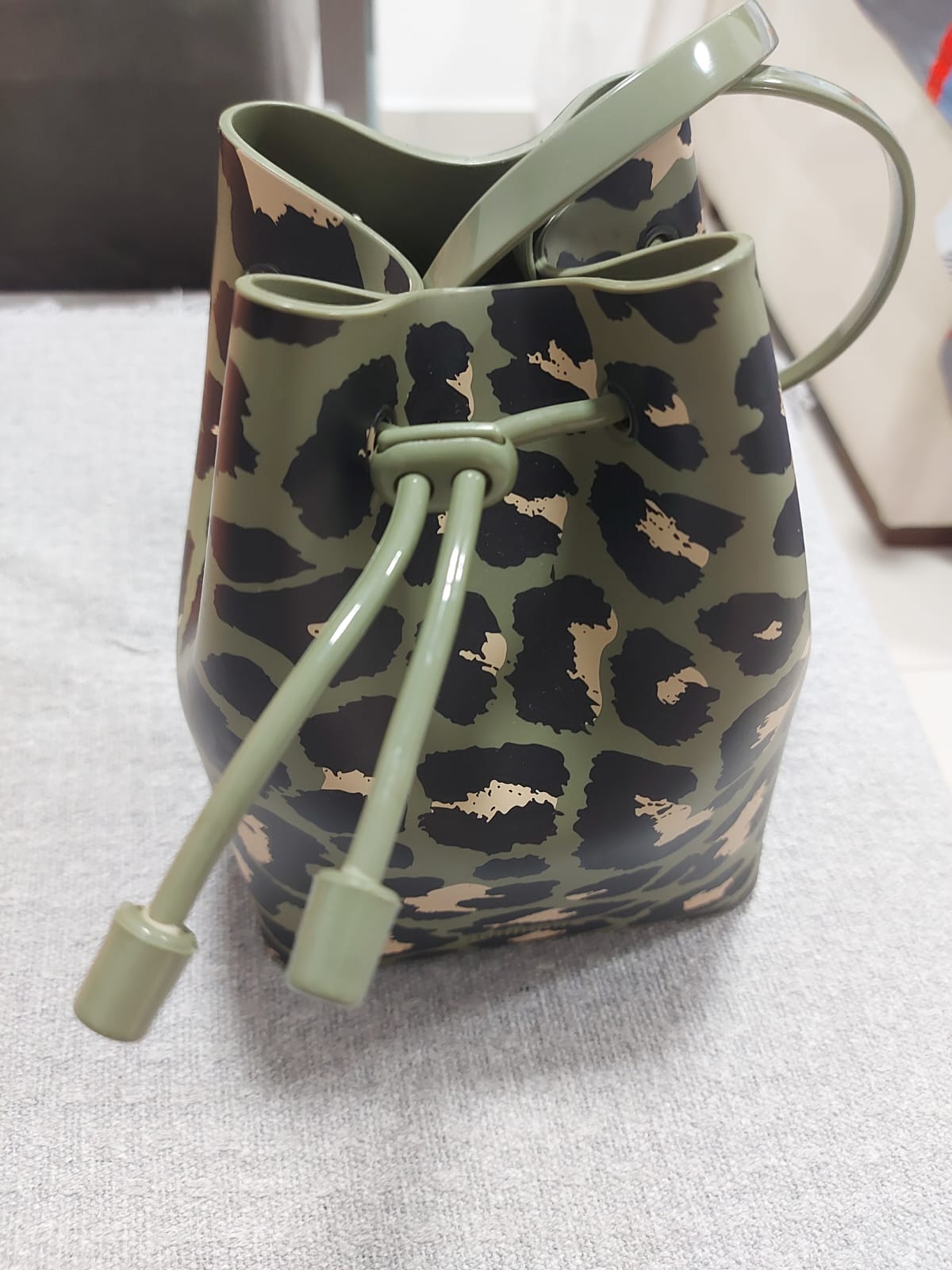 Bolsa saco Melissa mimi sac bag print onça verde- original