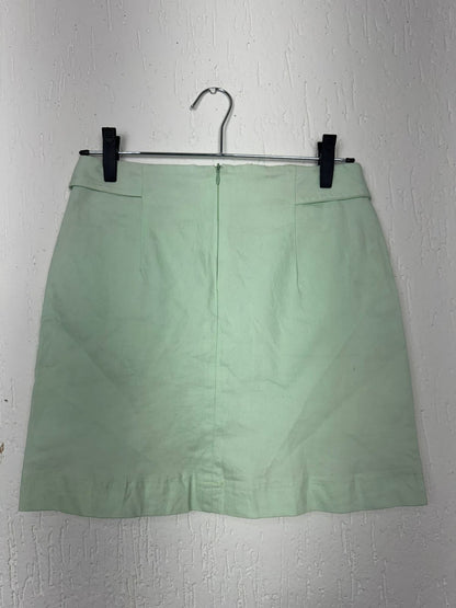 Saia Curta Verde Água em Sarja - Estilo Moderno e Delicado - Tam. M