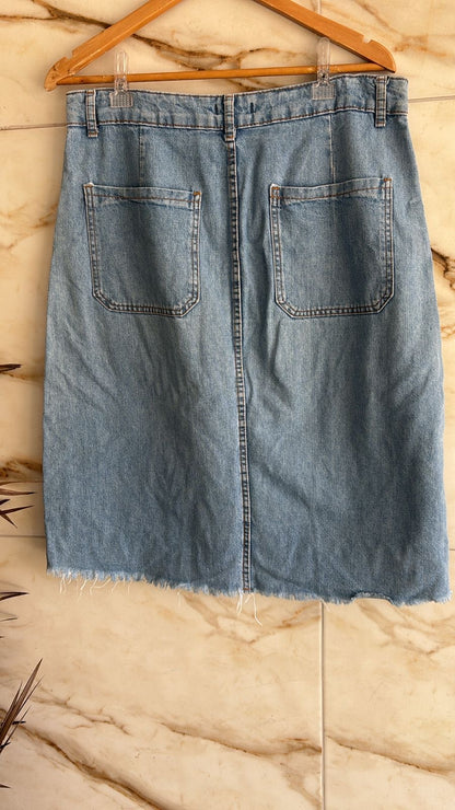 Saia mide jeans Marisa