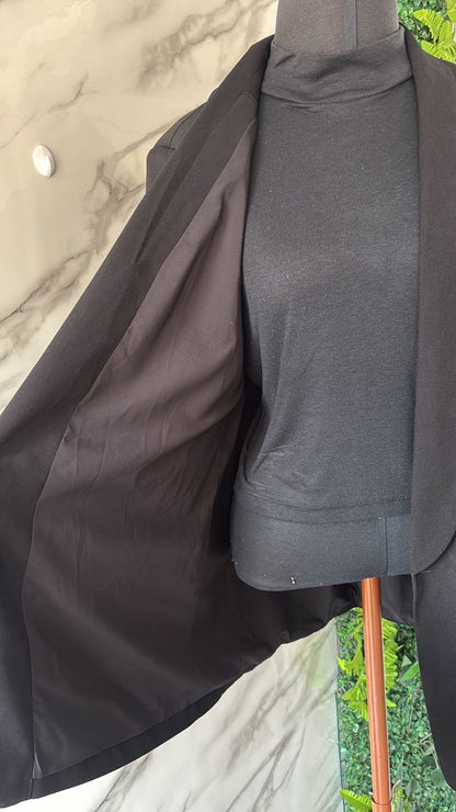 Blazer preto forrado shein