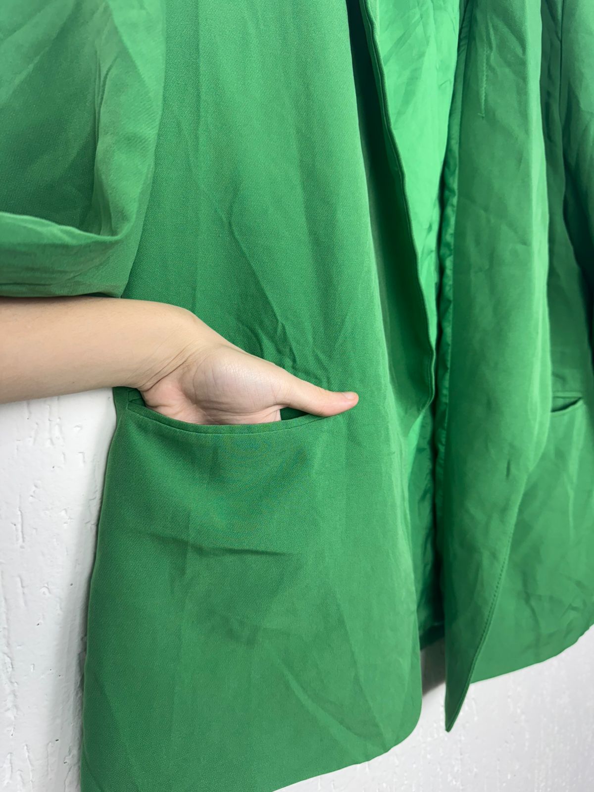 Blazer Alfaiataria Feminino Gola Xale Premium – Verde Bandeira Tamanho GG