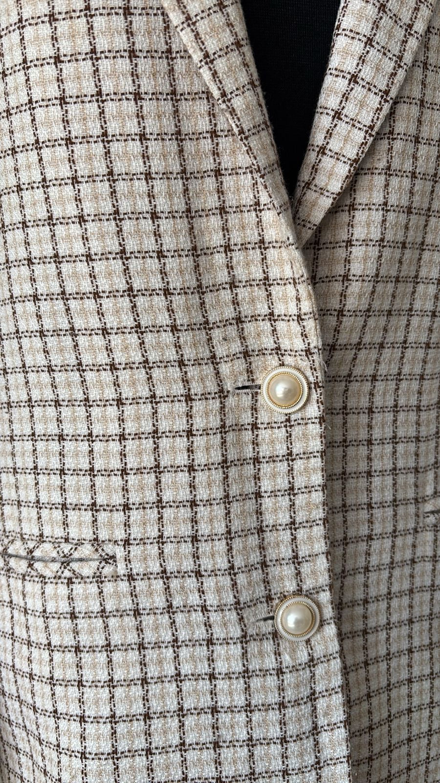 Blazer xadrez claro forrado alongado