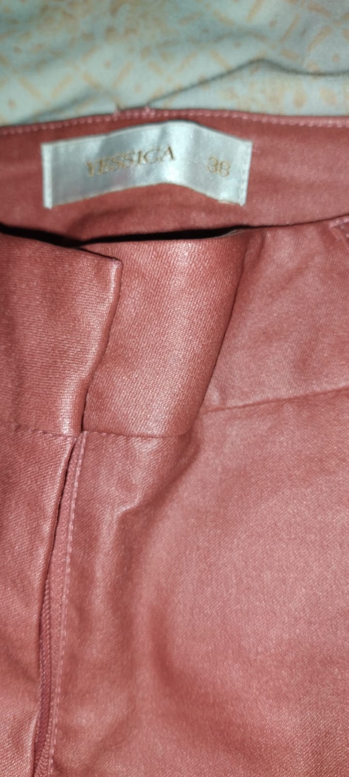 Calça em Cirre Skinny  Terracota