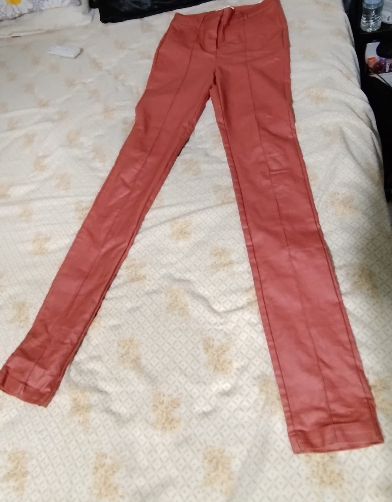 Calça em Cirre Skinny  Terracota